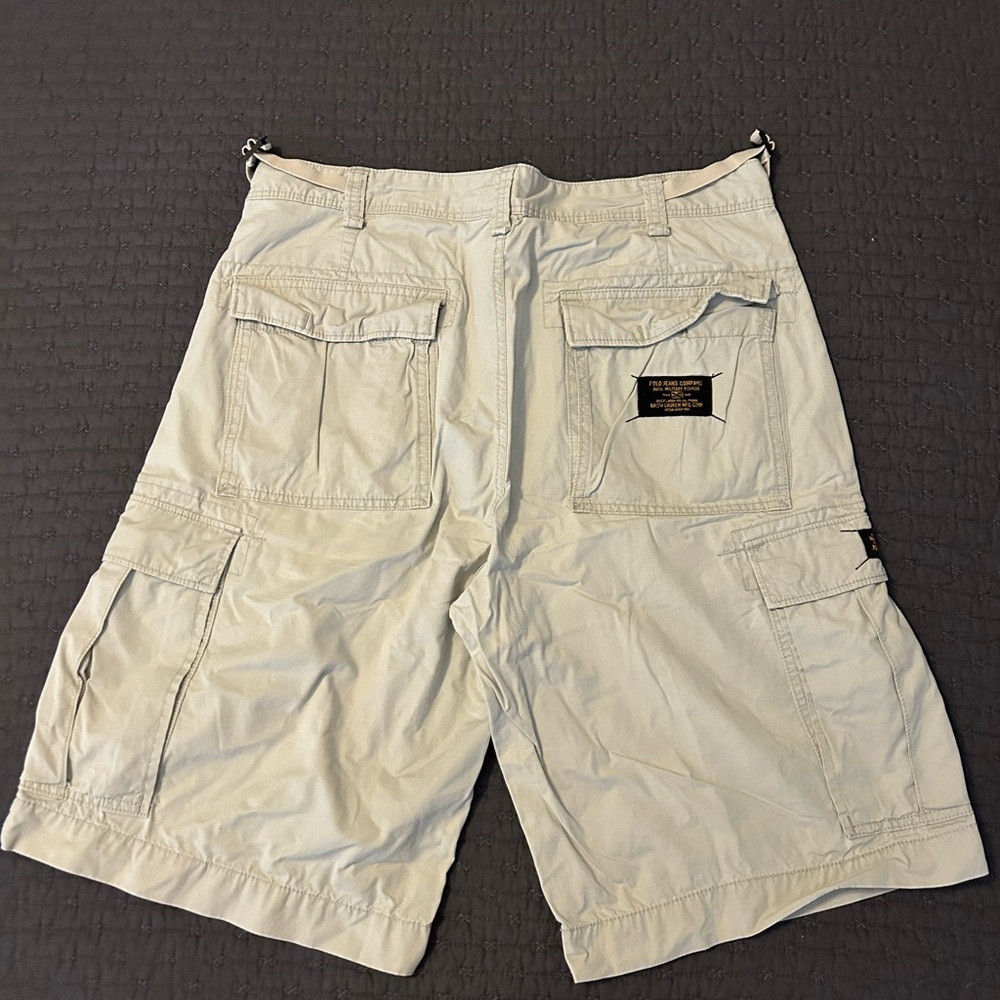 Polo Ralph Lauren Light Beige Military Surplus Ripstop Cargo Shorts. Sz 36. - Picture 2 of 7